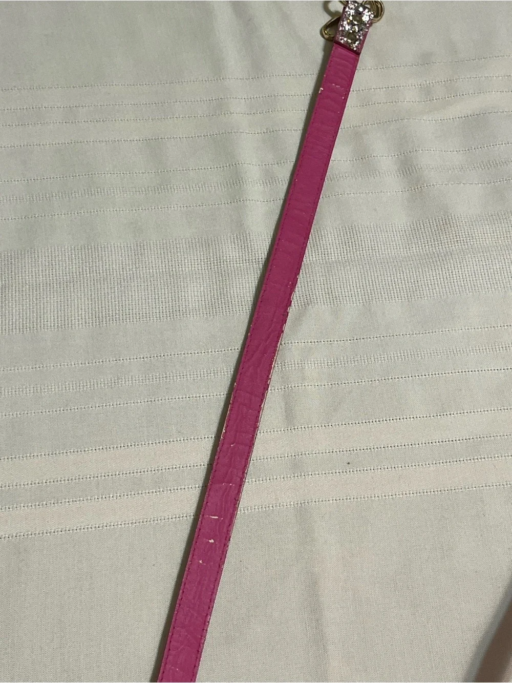 Betsey Johnson Pink Glitter Dog Leash with Gold Hardware